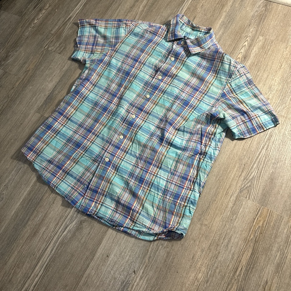 Cremieux Blue and Green Casual Button Down Shirt